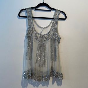 Willow and Clay beaded top Great Gatsby vibes, size medium